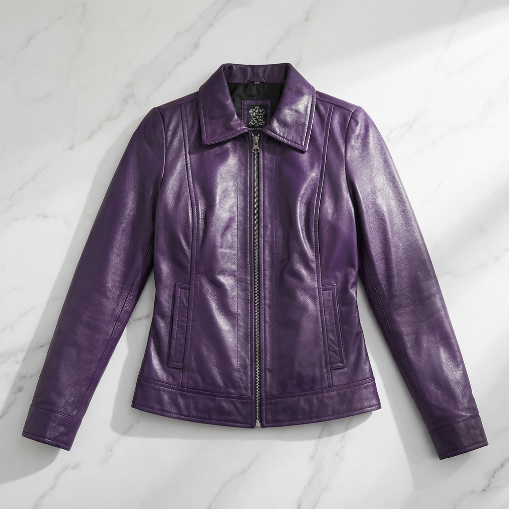 Violet Leather Jacket